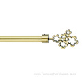 Floral finial expandable curtain rod